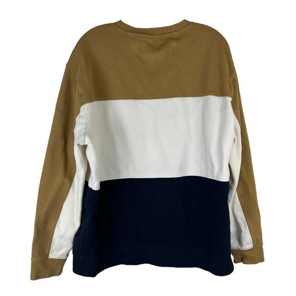 Zara Womens Sweatshirt Size XXL Blue Tan White Colorblock Athleisure Casual - Picture 2 of 6